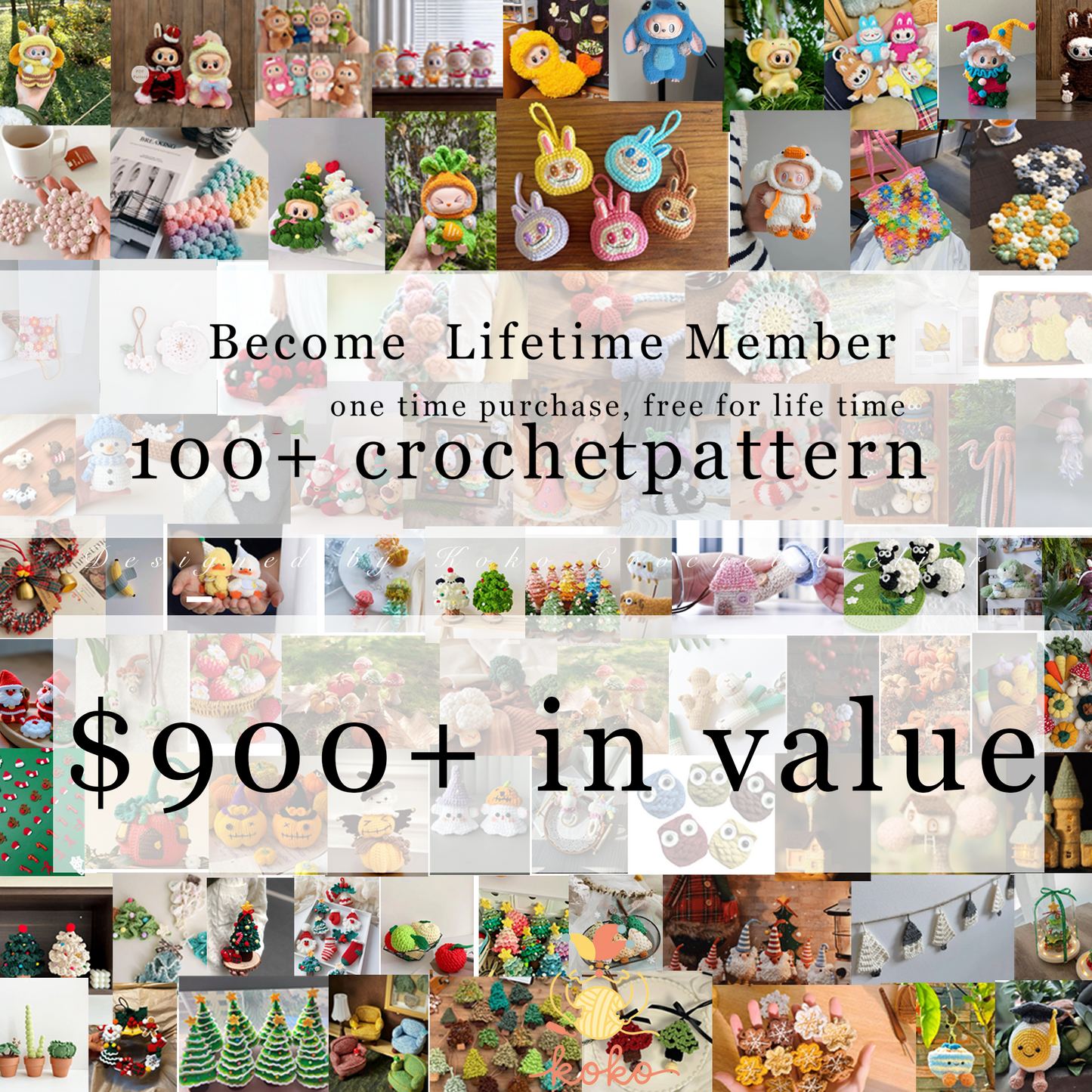 Lifetime Crochet Pattern Membership · One-Time Payment PDF Pattern Bundle