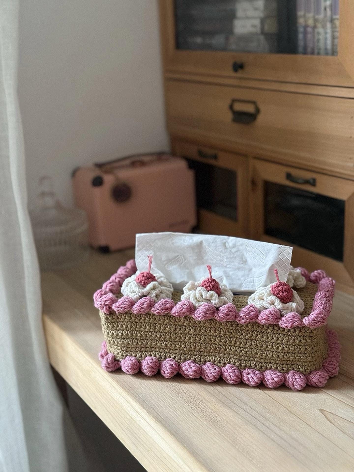 Crochet Pattern Amigurumi Strawberry Cake Tissue Box Cover