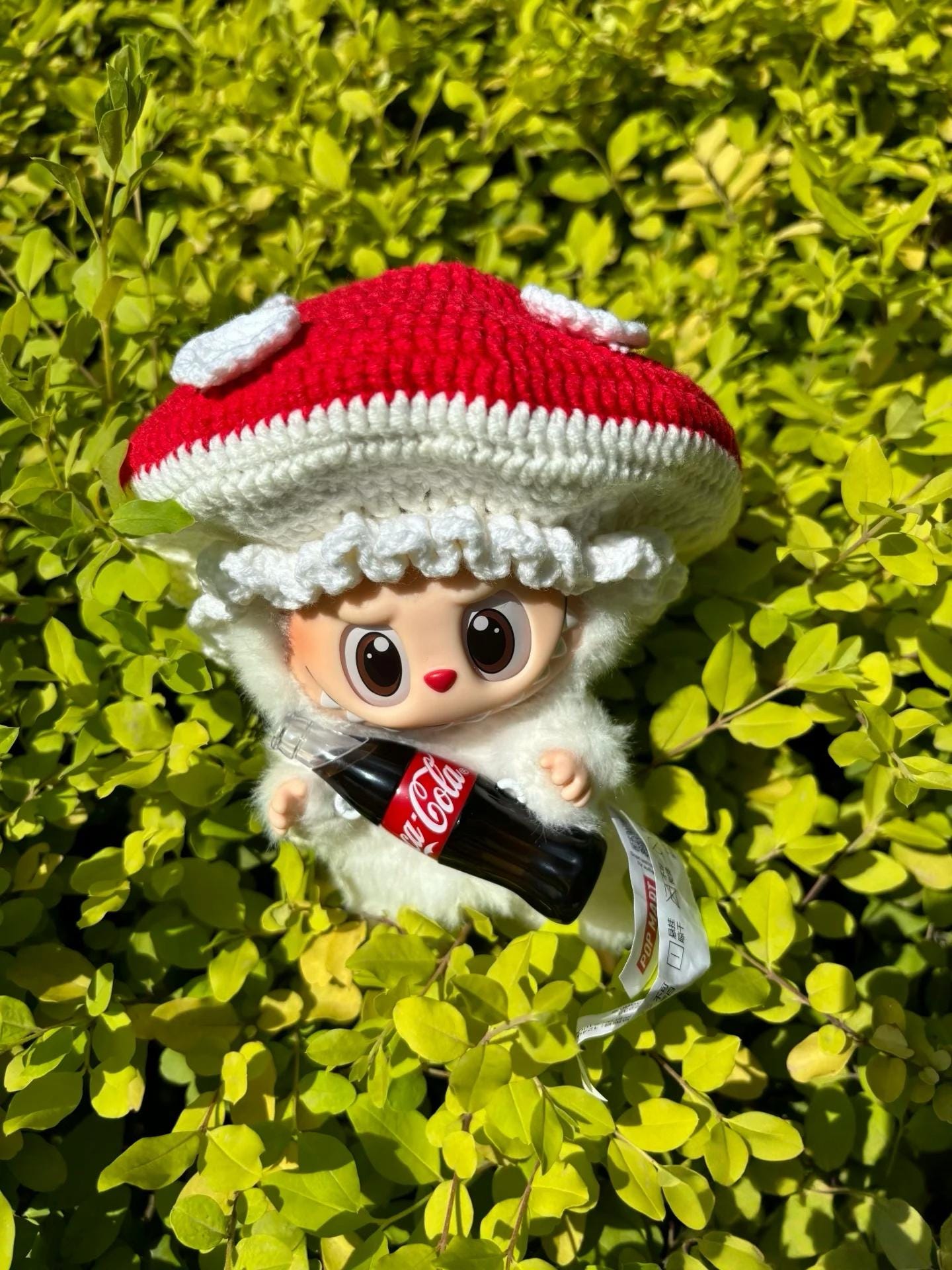 Labubu Mushroom Outfit Crochet Pattern - Circus Doll Clothes PDF, Kawaii Costume for Labubu Doll, Fits Labubu Gen 1/2/3