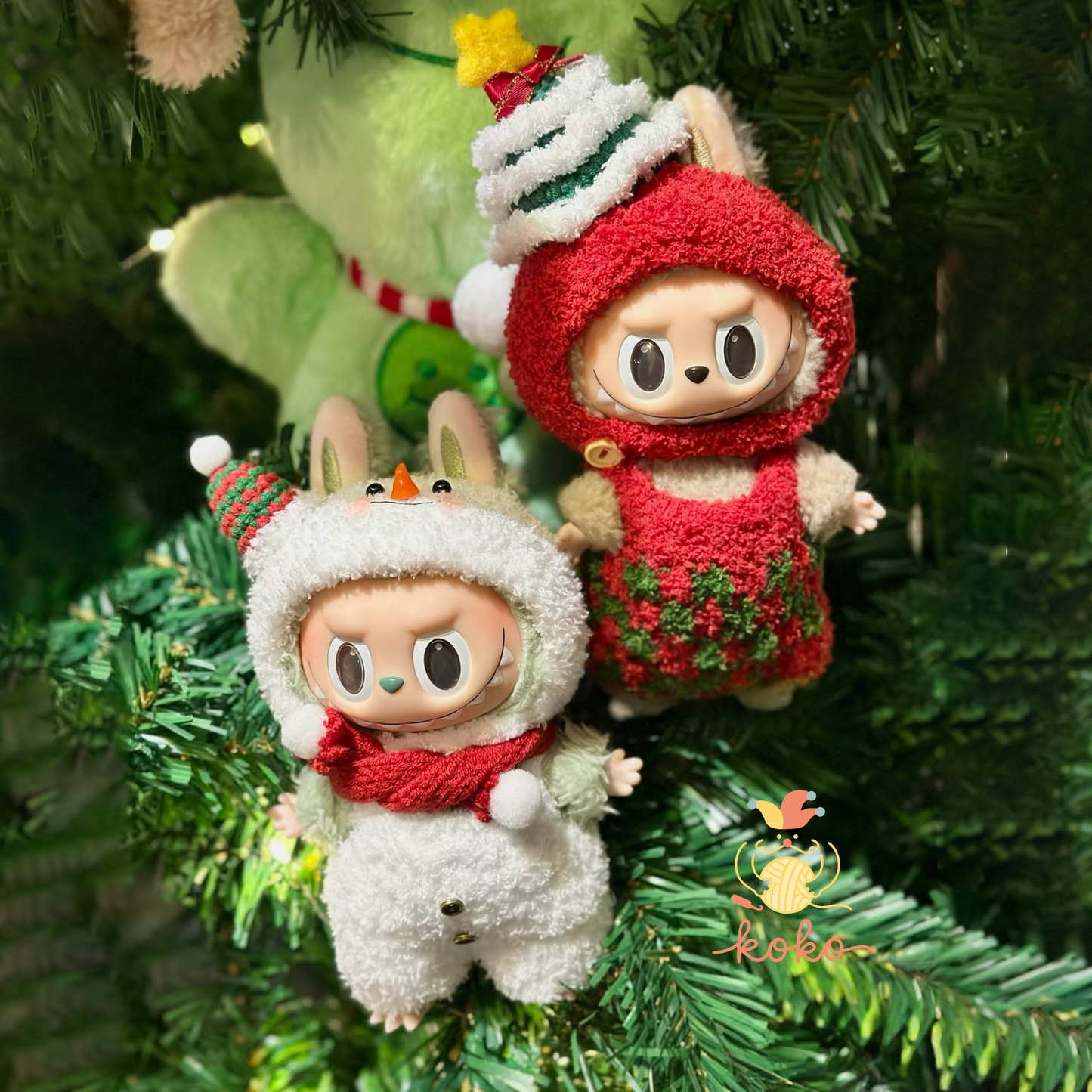 2in1 Labubu  Snowman,  Christmas Tree Suit Christmas Outfit Crochet Pattern Collection –  Fits Labubu Gen 1/2/3