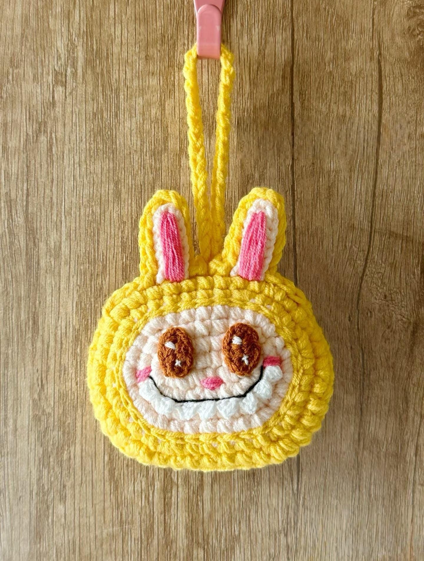 Labubu Inspired Crochet Pouch Pattern – Kawaii Bunny Coin Purse PDF, Keychain Bag DIY, Cute Handmade Gift Idea – Amigurumi Doll Costume PDF