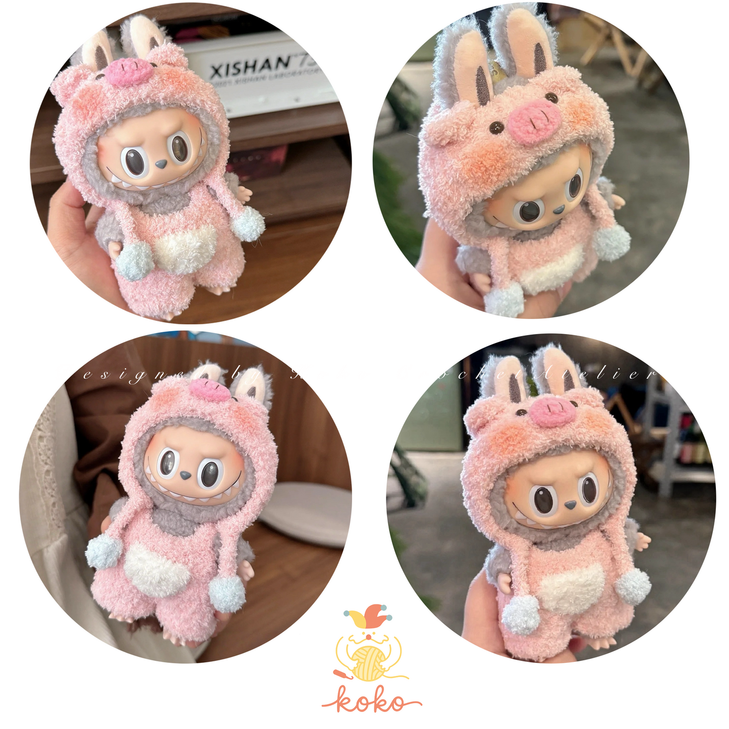 PDF+Video 8 in 1  Labubu Crochet Clothes Pattern