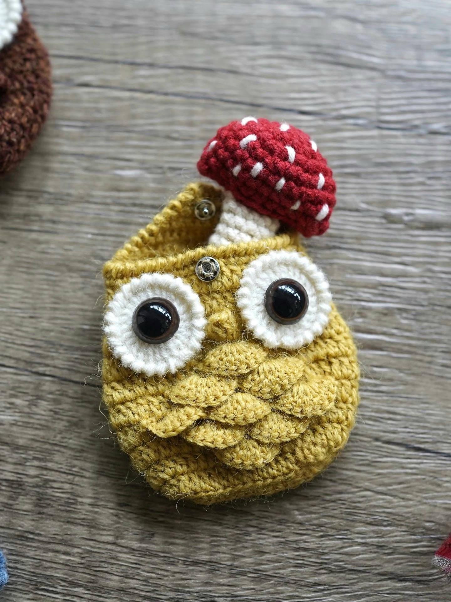 PDF Owl Pouch Crochet Pattern Instant Download, English crochet pattern, wallet, egg bag crochet pattern