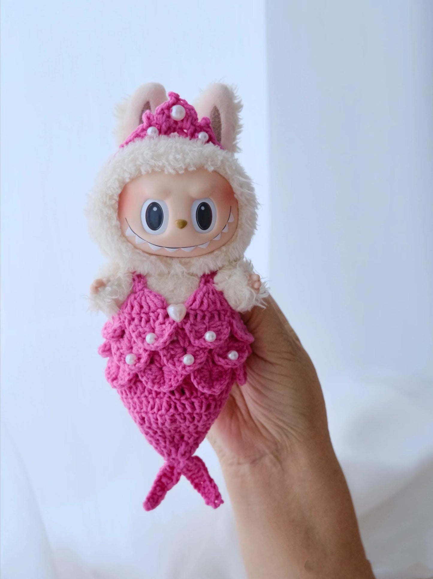 PDF+Video Labubu mermaid Outfit Crochet Pattern - Circus Doll Clothes , Colorful Plush Costume DIY for Labubu Fans, Fits Labubu Gen 1/2/3