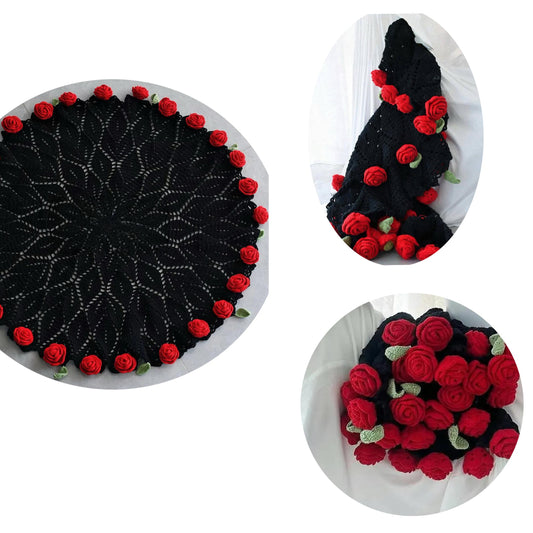 Bouquet Blanket  – 3in1 Flower Afghan PDF – Rose, Jasmine & Freesia