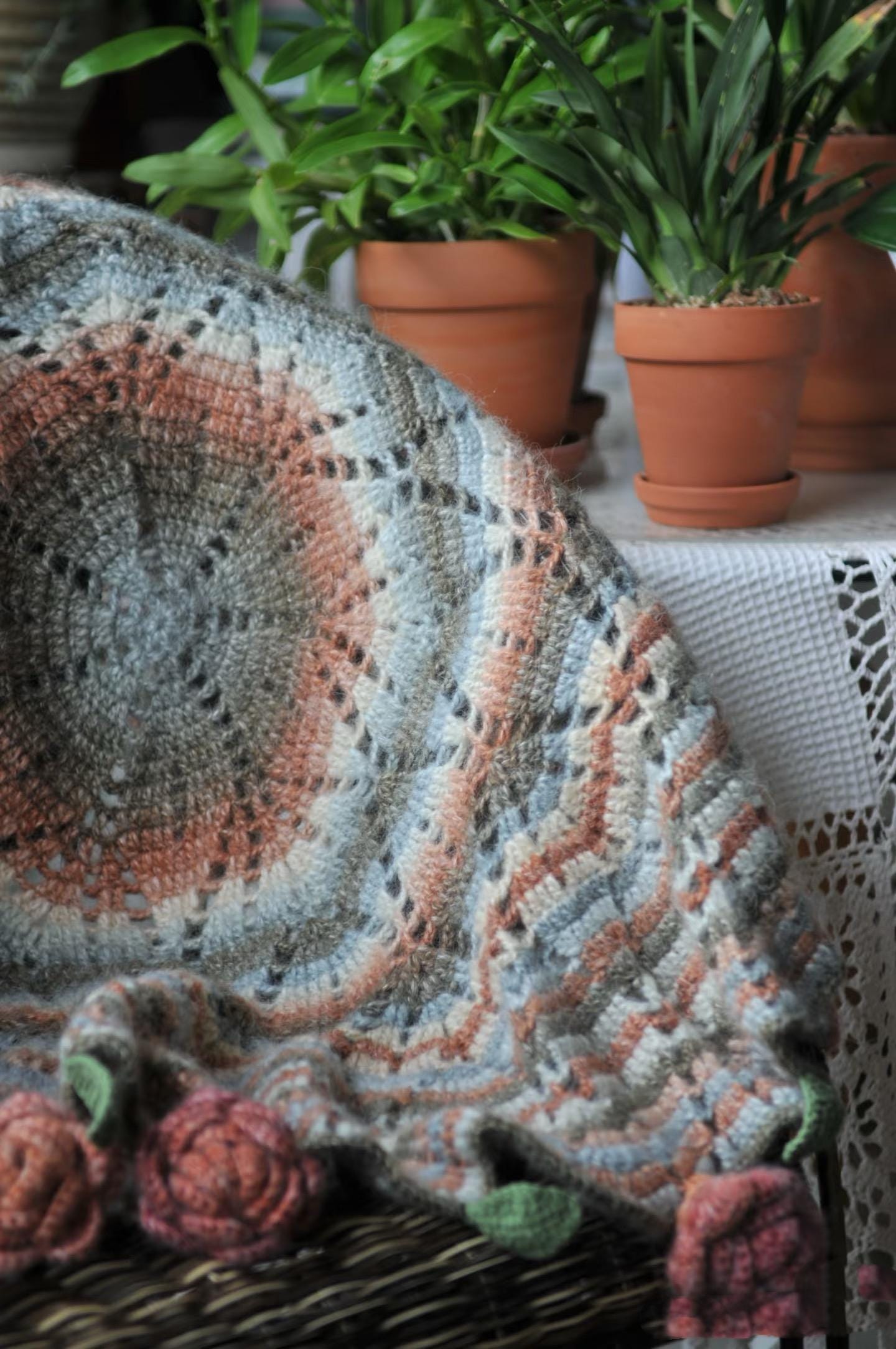 CROCHET PATTERN -Rose Blanket Crochet Pattern, Flower Crochet, Handmade gift