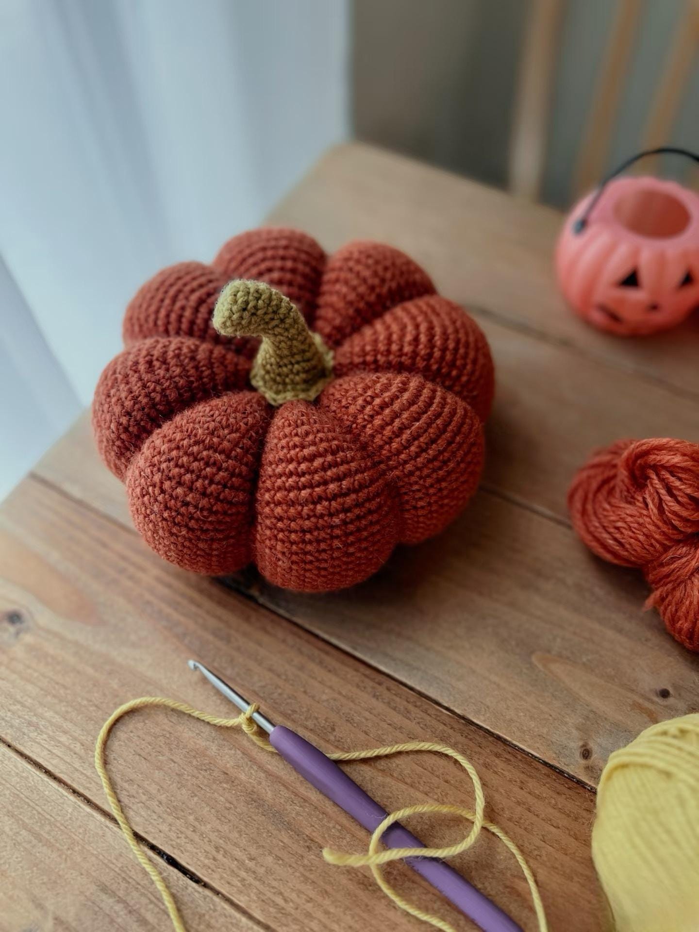 Crochet Pumpkin Pattern- Fall Decor Autumn, Rustic Farmhouse