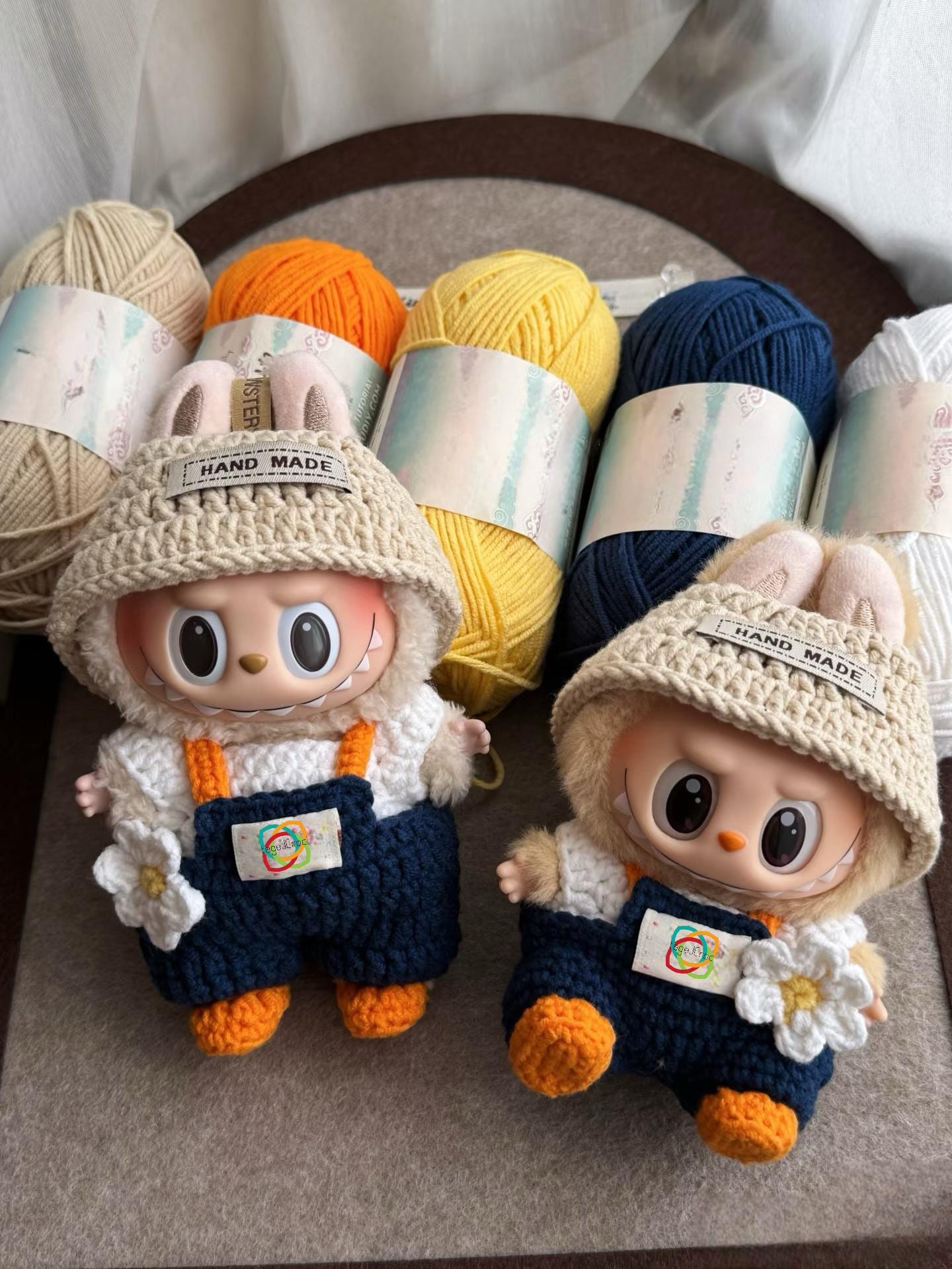 Spring Picnic 2.0 Labubu Outfit Crochet Pattern · PDF Doll Clothes · Cute Overalls & Hat · Kawaii Amigurumi Costume for Labubu Fans