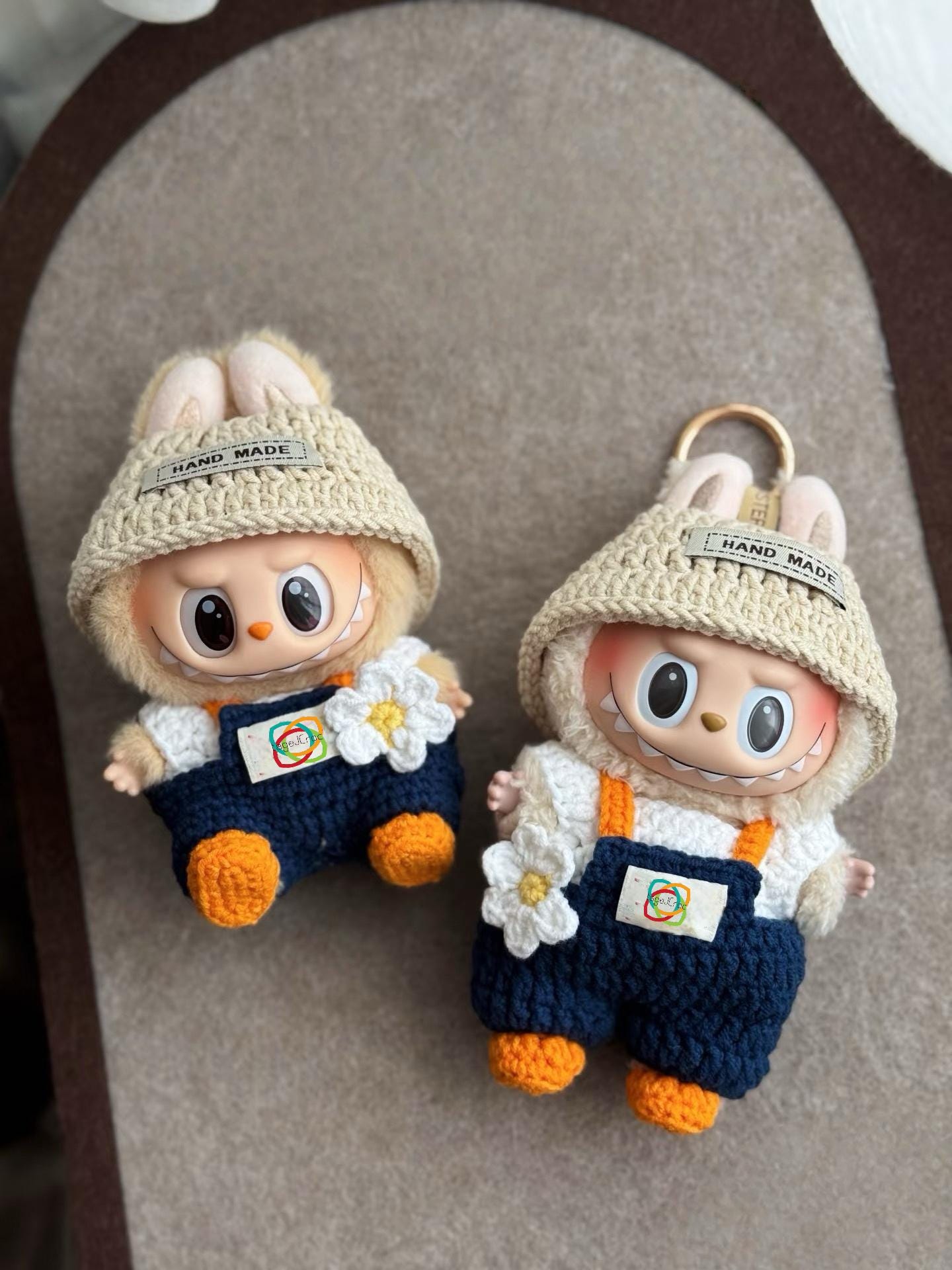 Spring Picnic 2.0 Labubu Outfit Crochet Pattern · PDF Doll Clothes · Cute Overalls & Hat · Kawaii Amigurumi Costume for Labubu Fans
