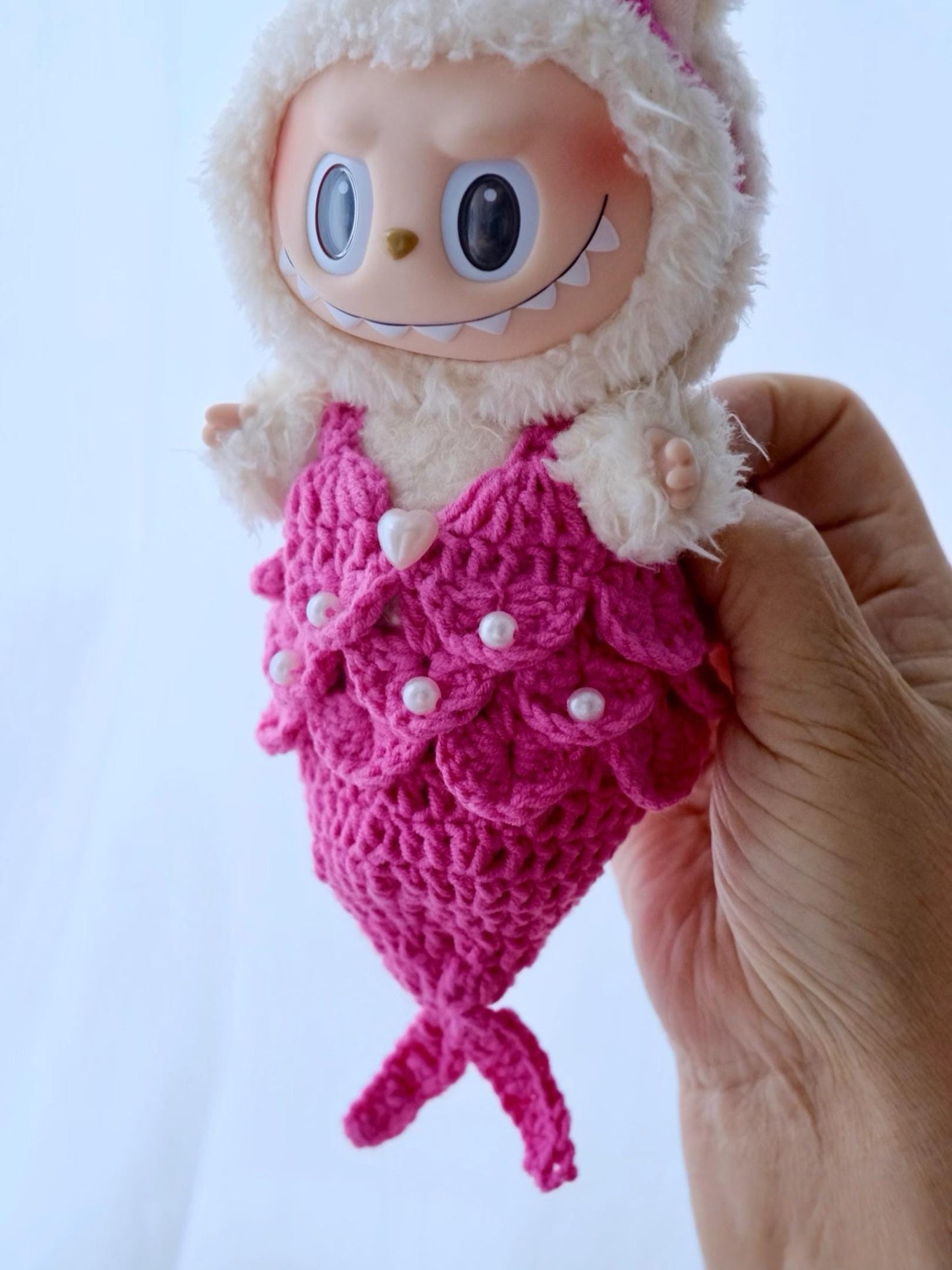 PDF+Video Labubu mermaid Outfit Crochet Pattern - Circus Doll Clothes , Colorful Plush Costume DIY for Labubu Fans, Fits Labubu Gen 1/2/3