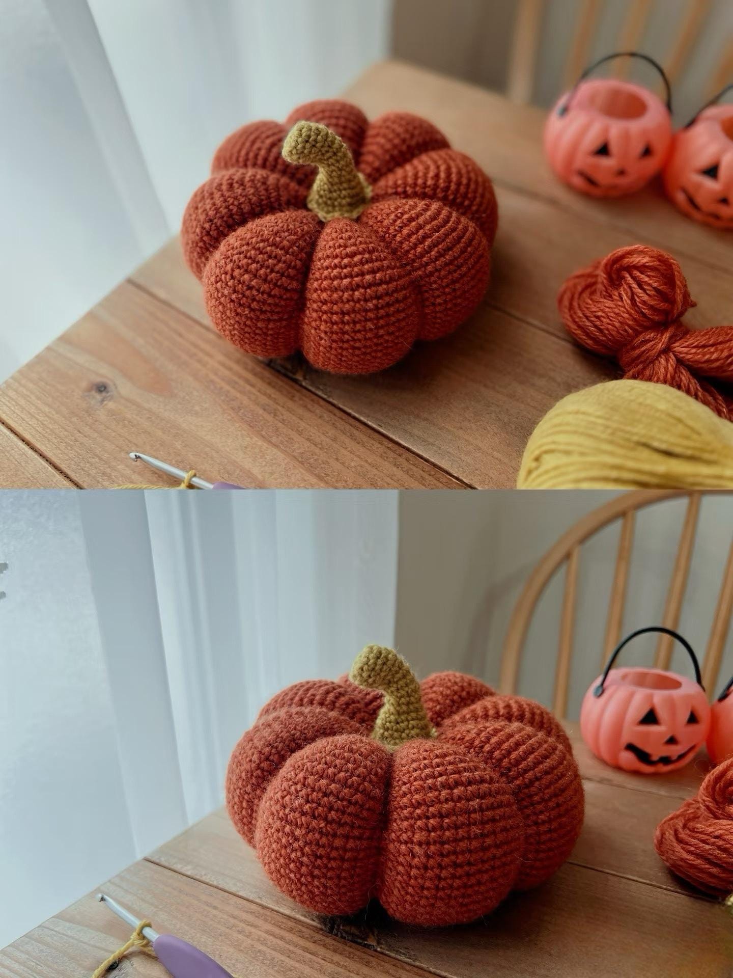 Crochet Pumpkin Pattern- Fall Decor Autumn, Rustic Farmhouse