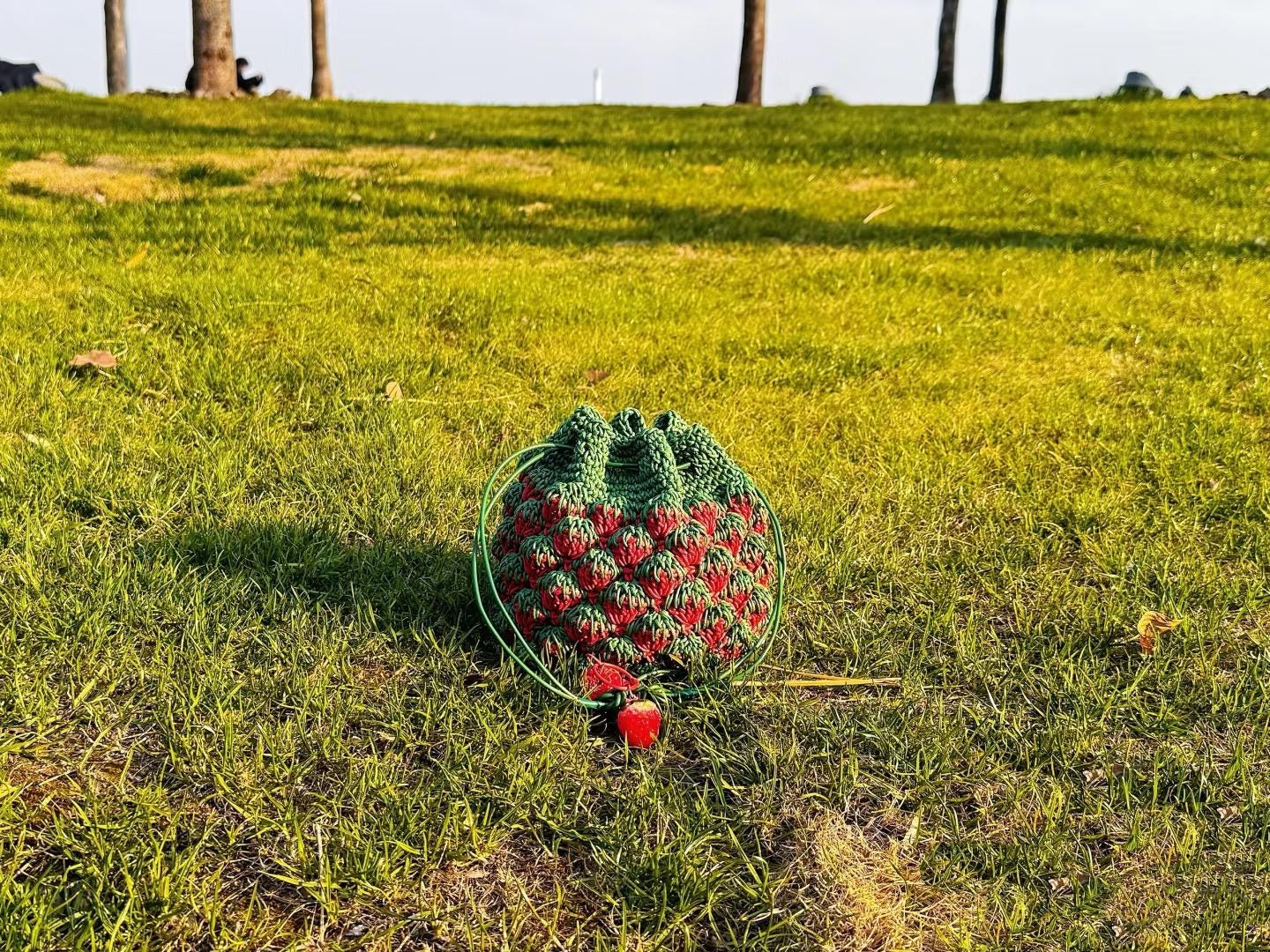 Strawberry Pouch Crochet Pattern – Summer Fruit Handbag PDF