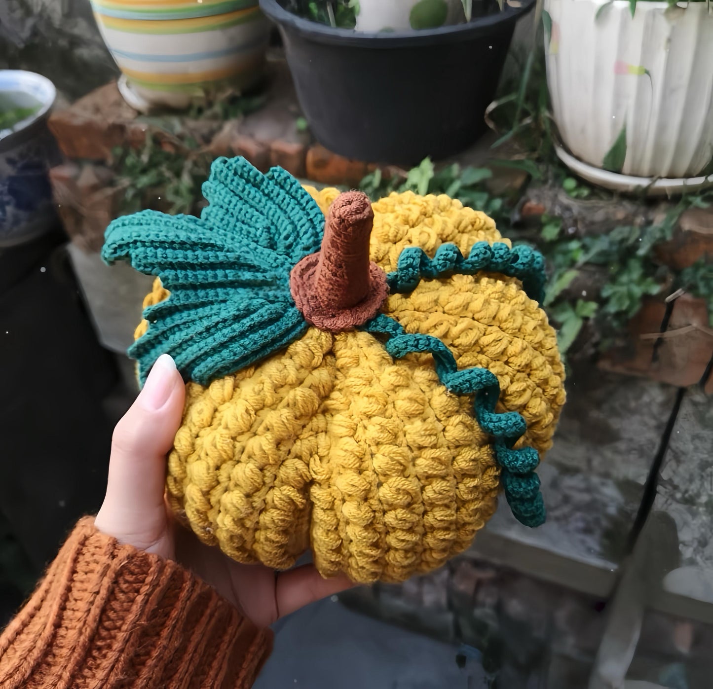 6 in 1 Crochet Pumpkin Pattern, Fall Farmhouse Decor and Halloween Pumpkin Ornament, Large Medium Small Sizes, PDF Download