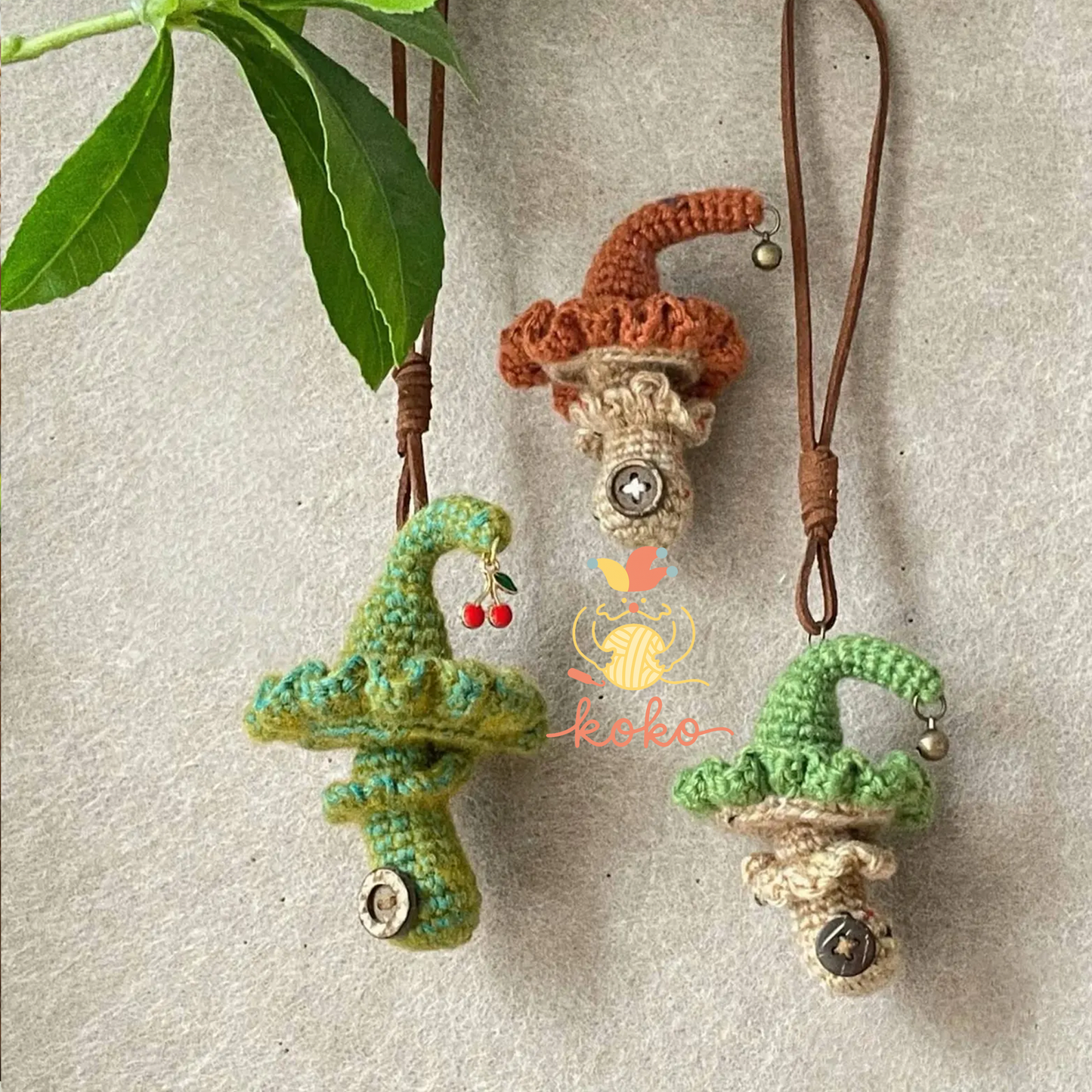 PDF Witch Hat Mushroom Crochet, Magic mushrooms, Mushroom Crochet Pendant