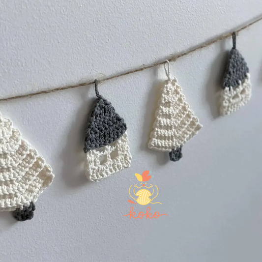 Christmas house and Christmas Tree Ornament Crochet Pattern