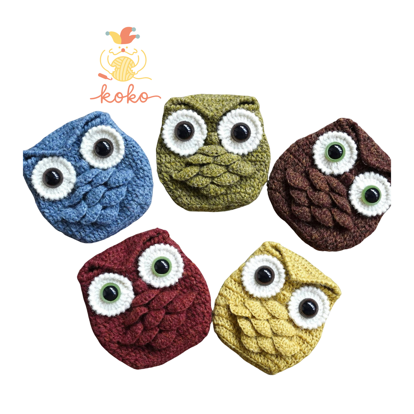 PDF Owl Pouch Crochet Pattern Instant Download, English crochet pattern, wallet, egg bag crochet pattern