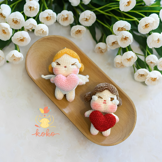 Crybaby Angel Doll Crochet Pattern, Cute Heart Plush Amigurumi