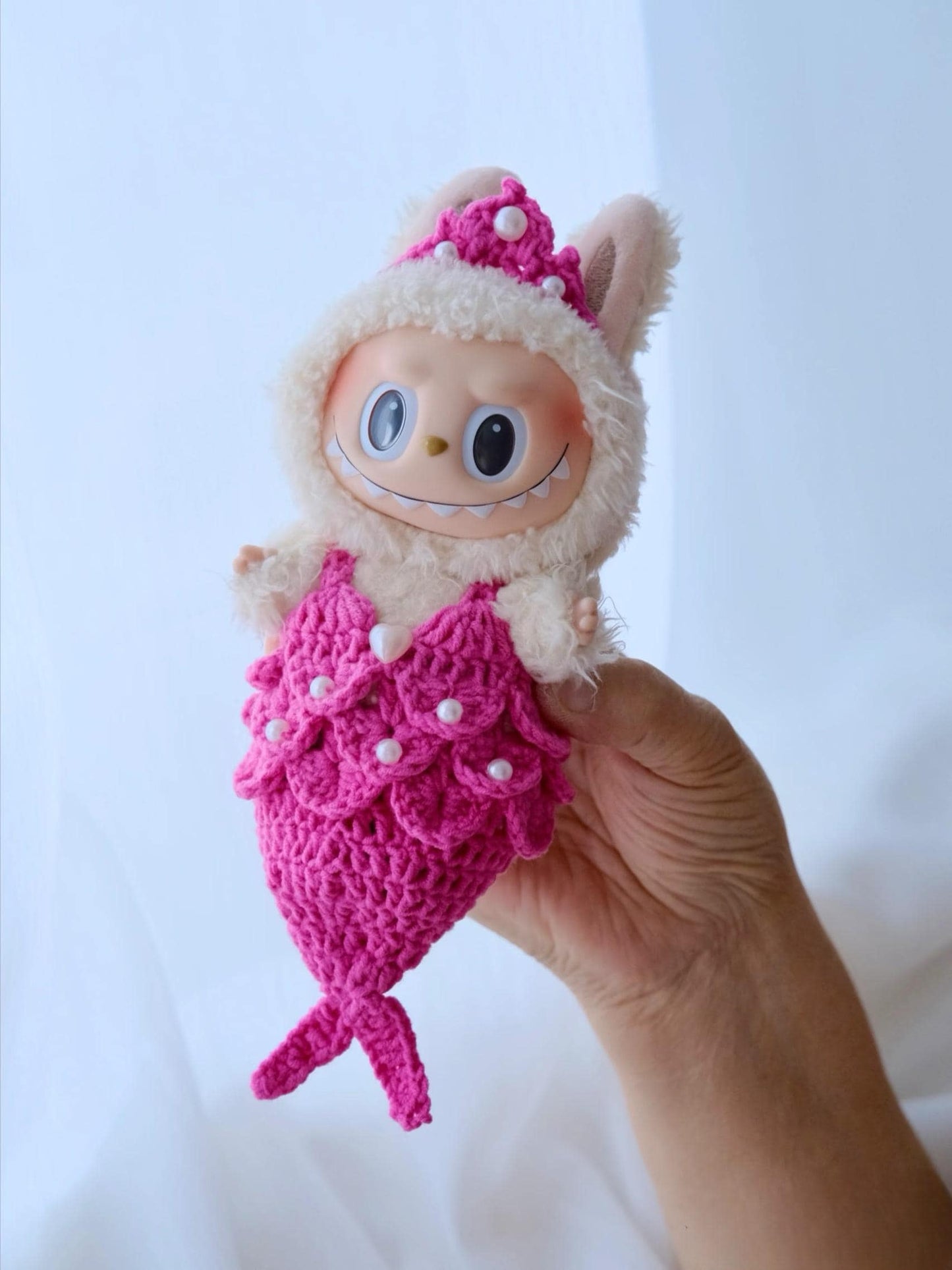PDF+Video Labubu mermaid Outfit Crochet Pattern - Circus Doll Clothes , Colorful Plush Costume DIY for Labubu Fans, Fits Labubu Gen 1/2/3