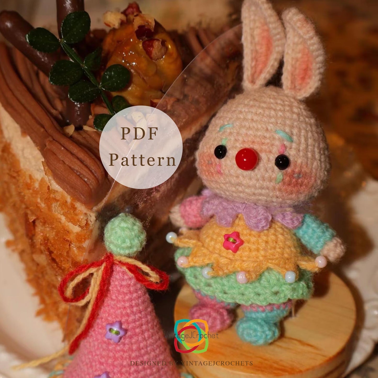 Twinkle Toes Circus Bunny Amigurumi Crochet Pattern, Tutorial soft toy pattern, Baby shower, Buy three get one free