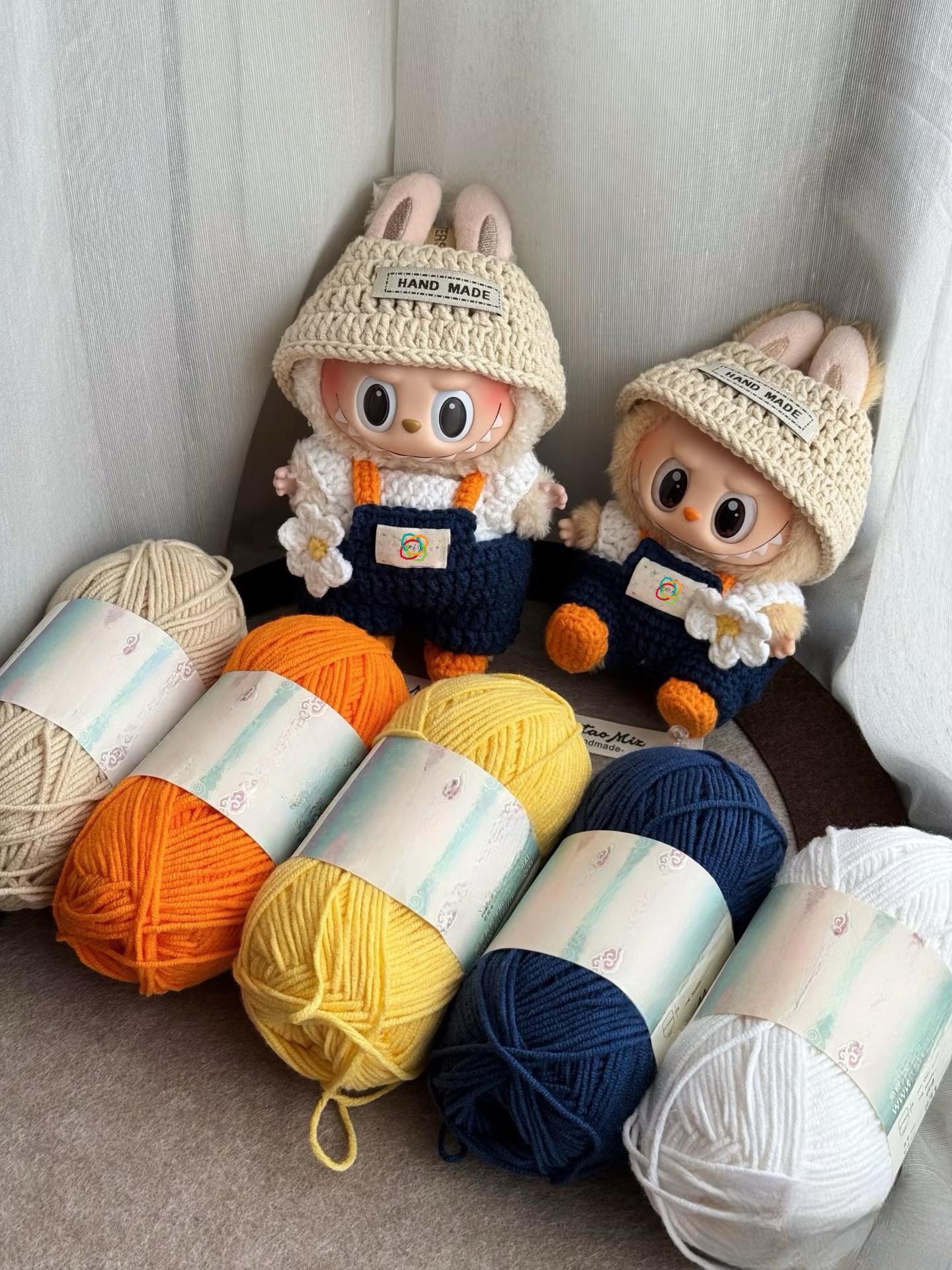 Spring Picnic 2.0 Labubu Outfit Crochet Pattern · PDF Doll Clothes · Cute Overalls & Hat · Kawaii Amigurumi Costume for Labubu Fans