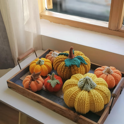 6 in 1 Crochet Pumpkin Pattern, Fall Farmhouse Decor and Halloween Pumpkin Ornament, Large Medium Small Sizes, PDF Download