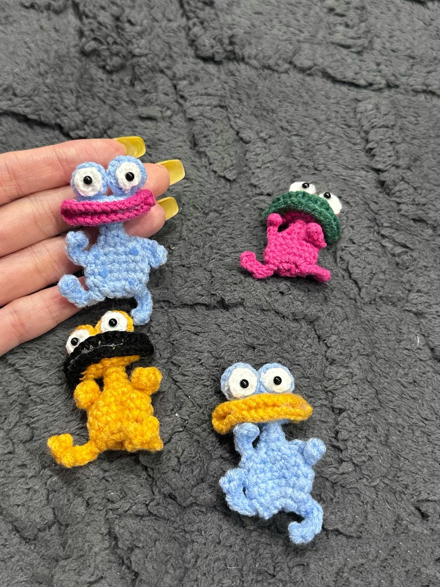 Funny Monster Frog Crochet Pattern – Amigurumi Bookmark, Keychain, Magnet PDF, Big Mouth Frog DIY Gift Idea for Friends, special handmade