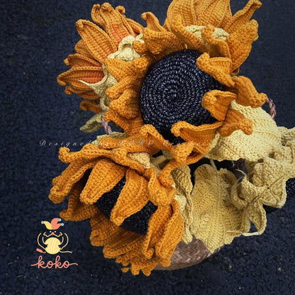PDF Sunflower bouquet Crochet Pattern