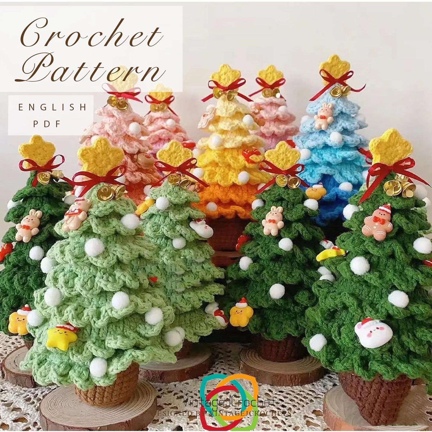 PDF Crochet 7-Layer Christmas tree crochet pattern, handmade for Christmas gifts,