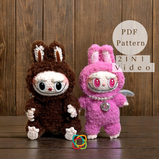 PDF+Video Labubu and Zimomo Crochet 2-in-1 Pattern Collection - Amigurumi Doll Outfits PDF