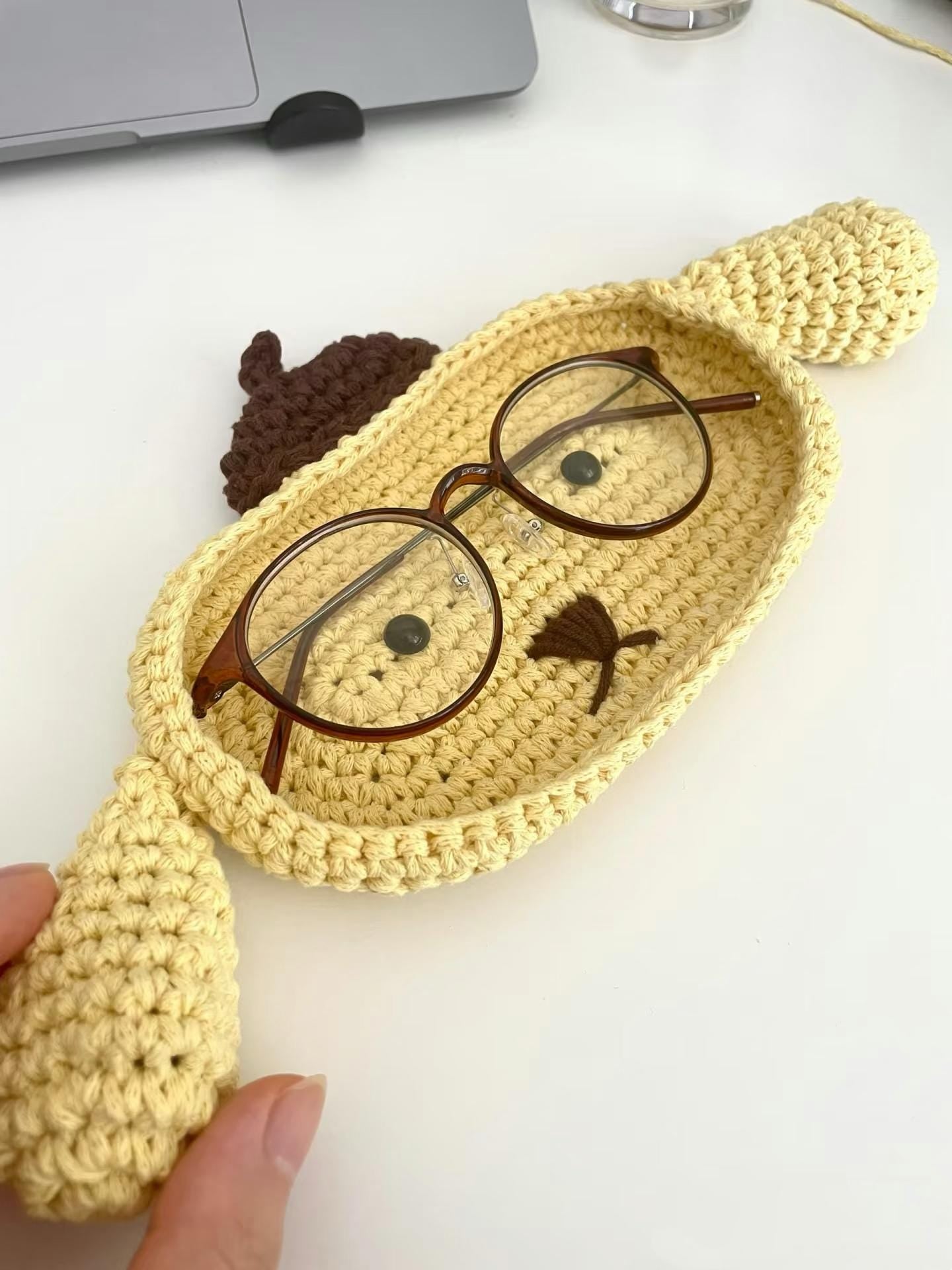 Crochet Pattern Amigurumi Glasses Case, Beginner Friendly 2 in 1 Bunny and Puppy Storage Box PDF, Cute DIY Gift for Her