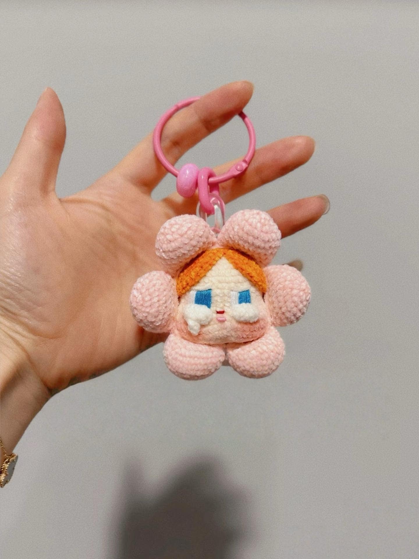 Crybaby Keychain Flower Girl Crochet Pattern – Cute Amigurumi Keychain PDF, Emotional Plushie Bag Charm, Kawaii Handmade Gift Idea
