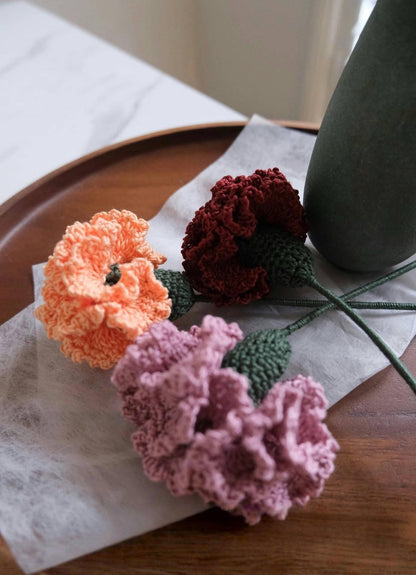 PDF Carnation  Flower Crochet Pattern