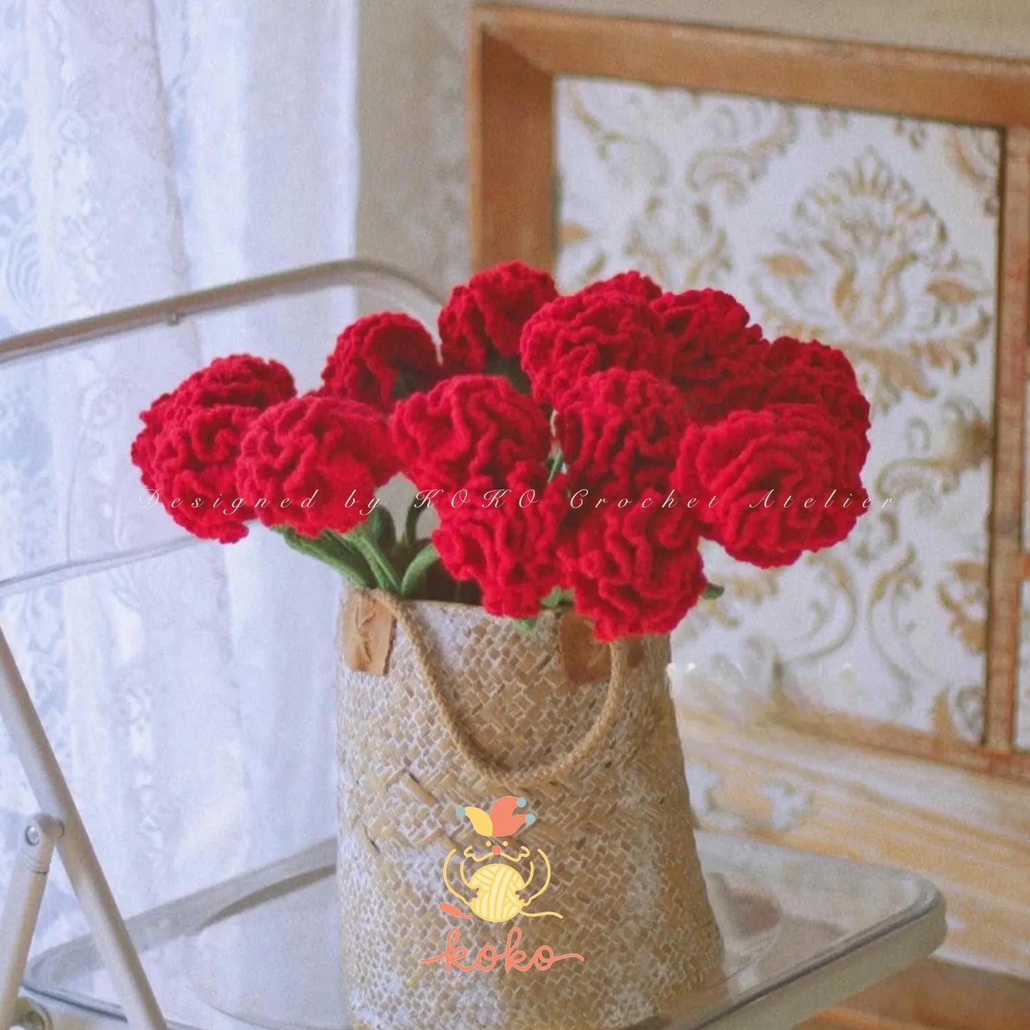 PDF Carnation Flower Crochet Pattern