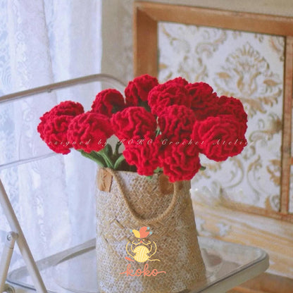 PDF Carnation Flower Crochet Pattern