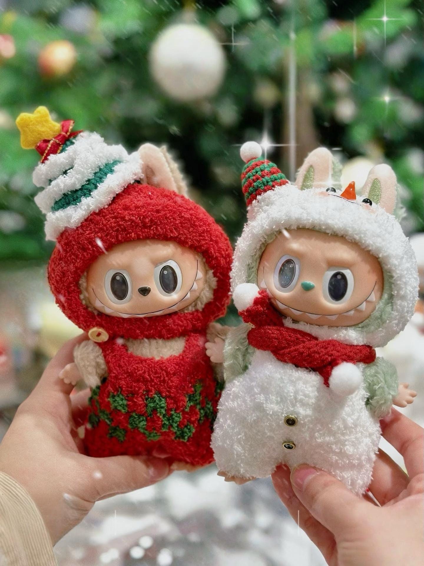 2in1 Labubu Christmas Outfit Crochet Pattern Collection – Snowman,  Christmas Tree Suit – Holiday  Gift , Fits Labubu Gen 1/2/3