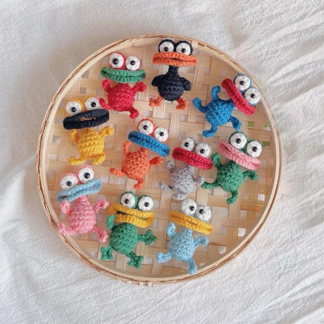 Funny Monster Frog Crochet Pattern – Amigurumi Bookmark, Keychain, Magnet PDF, Big Mouth Frog DIY Gift Idea for Friends, special handmade