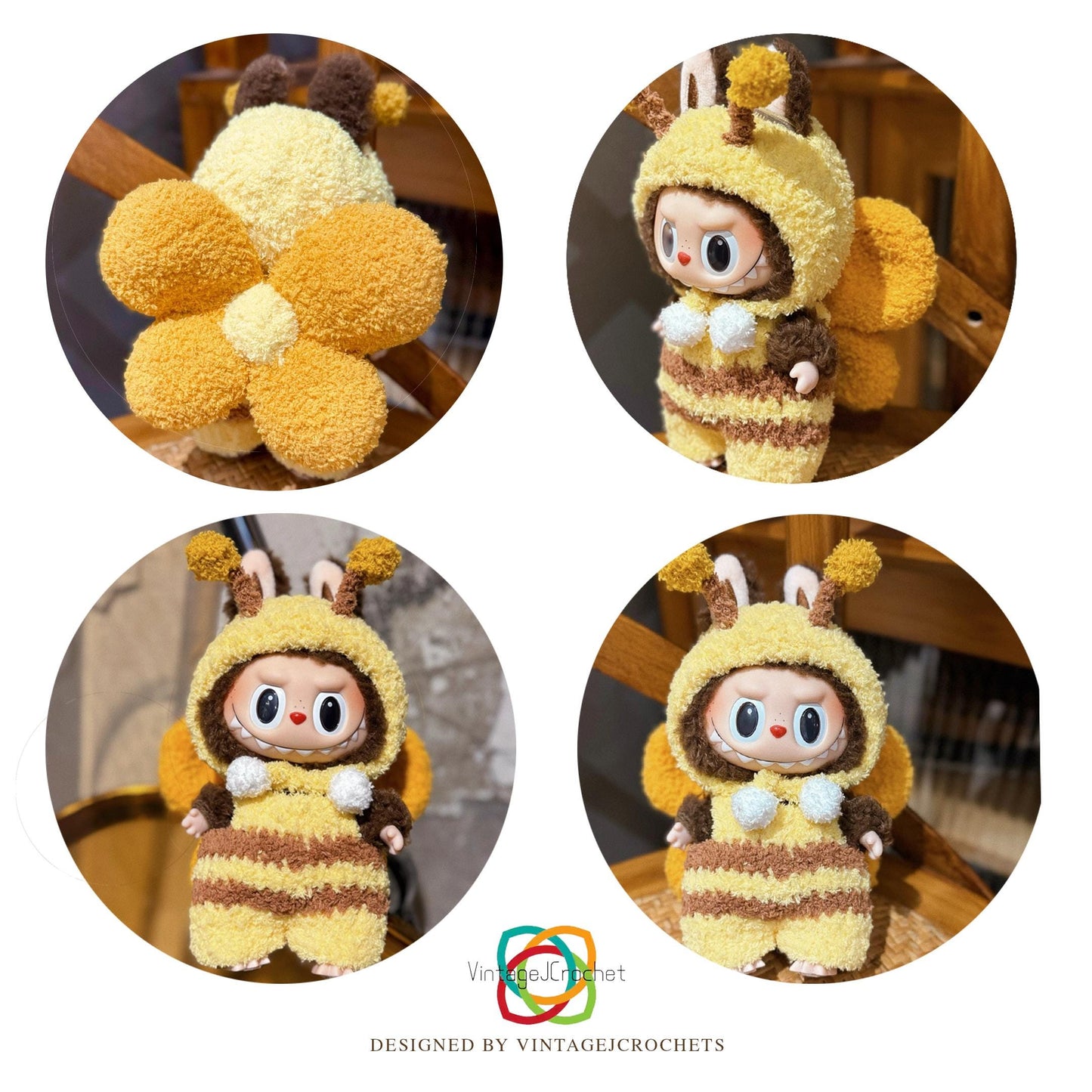 PDF+Video 8 in 1  Labubu Crochet Clothes Pattern – 8in1 Amigurumi Doll Outfits PDF Plush Costume Set –Labubu Accessories Pattern, Fits Gen 1/2/3