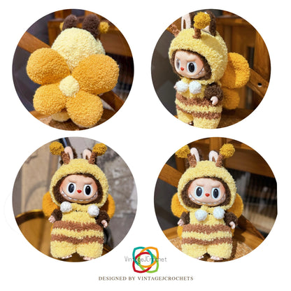 PDF+Video 8 in 1  Labubu Crochet Clothes Pattern – 8in1 Amigurumi Doll Outfits PDF Plush Costume Set –Labubu Accessories Pattern, Fits Gen 1/2/3