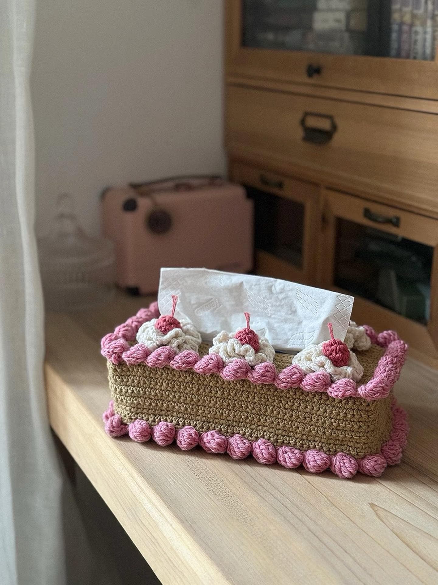 Crochet Pattern Amigurumi Strawberry Cake Tissue Box Cover