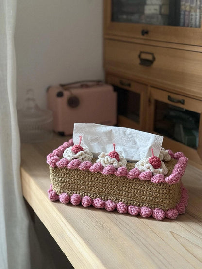 Crochet Pattern Amigurumi Strawberry Cake Tissue Box Cover