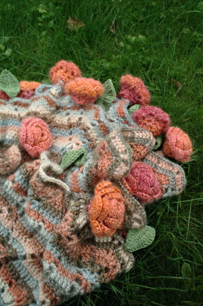 CROCHET PATTERN  -Rose Blanket Crochet Pattern, Flower Crochet, Handmade gift