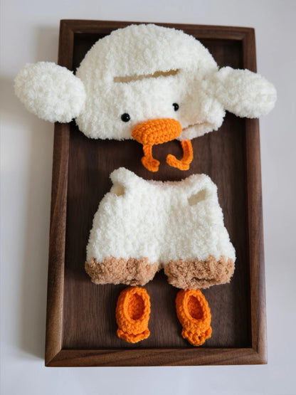 Labubu Duck Crochet Outfit Pattern – Amigurumi Doll Costume PDF – Cute Animal Dress-Up Clothes for Plush Toy, Fits Labubu Gen 1/2/3