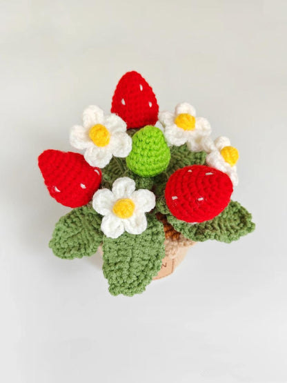 PDF Crochet Pattern, Strawberry Potted Plant Crochet Pattern