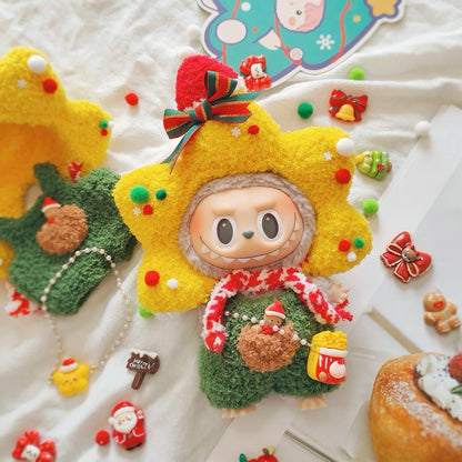 Labubu Christmas Star Crochet Outfit Pattern – Amigurumi Doll Costume PDF –Holiday Doll Outfit PDF, Plush Costume DIY for Labubu Fans