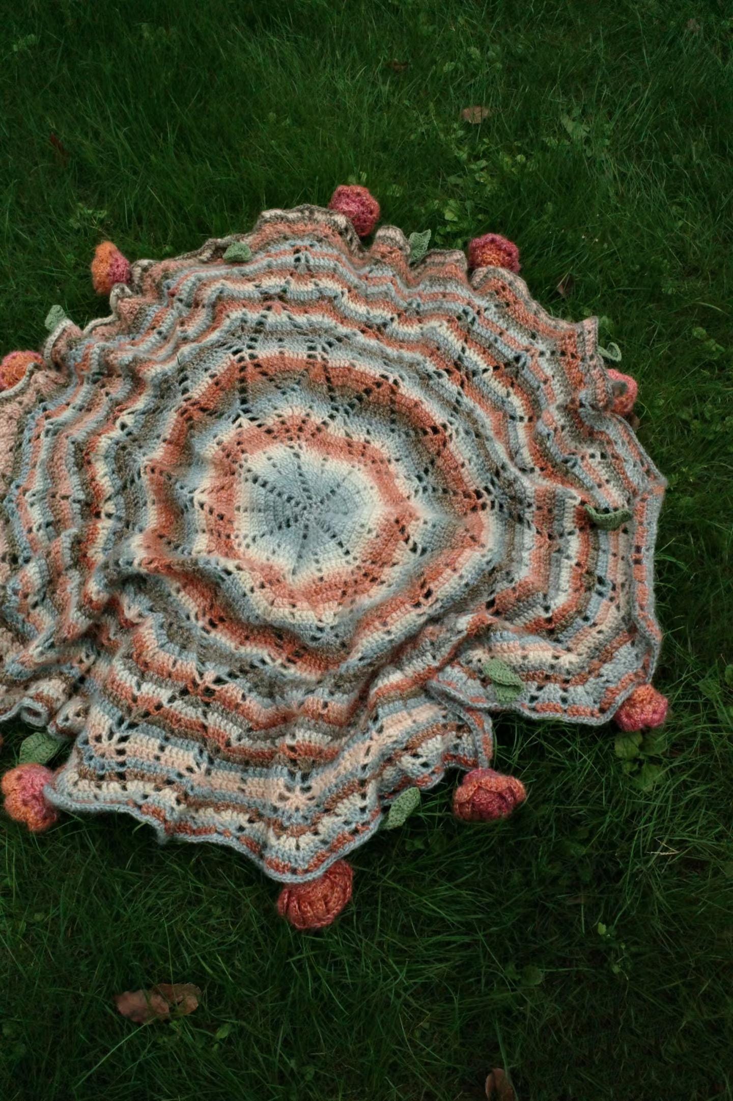 CROCHET PATTERN  -Rose Blanket Crochet Pattern, Flower Crochet, Handmade gift