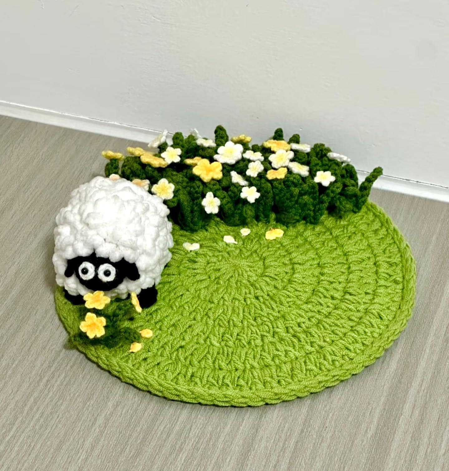 CROCHET PATTERN  - lamb and flowers Coaster Crochet Pattern, sheep Crochet, Handmade gift coasters,