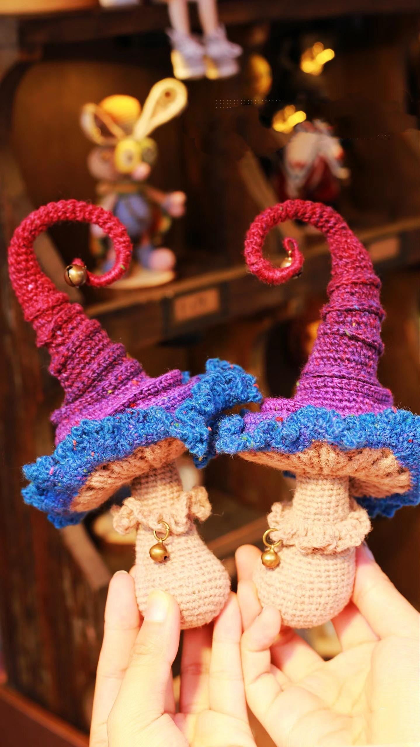 PDF Crochet Halloween pattern，Magic  mushrooms,  halloween  pattern, unique handmade gifts