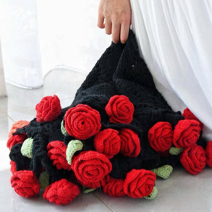 CROCHET PATTERN  -Rose Blanket Crochet Pattern, Flower Crochet, Handmade gift