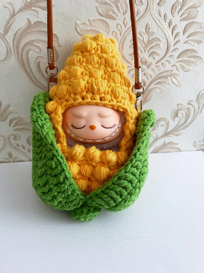 Corn Labubu Crochet Outfit PDF Pattern – Funny Food Costume Amigurumi Clothes, Labubu Doll Dress Gift Idea, Fits Labubu Gen 1/2/3