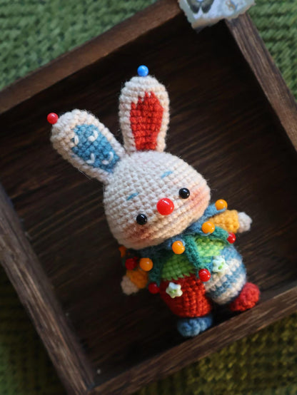Circus Bunny Amigurumi Crochet Pattern: Patchy & Twinkle Toes, Tutorial soft toy pattern,  Baby shower,
